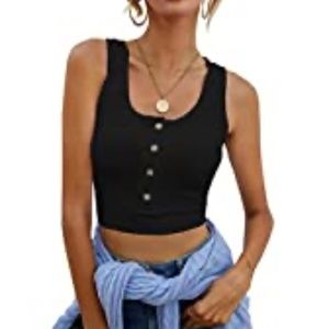 BLACK sleeveless Crop Top size Small